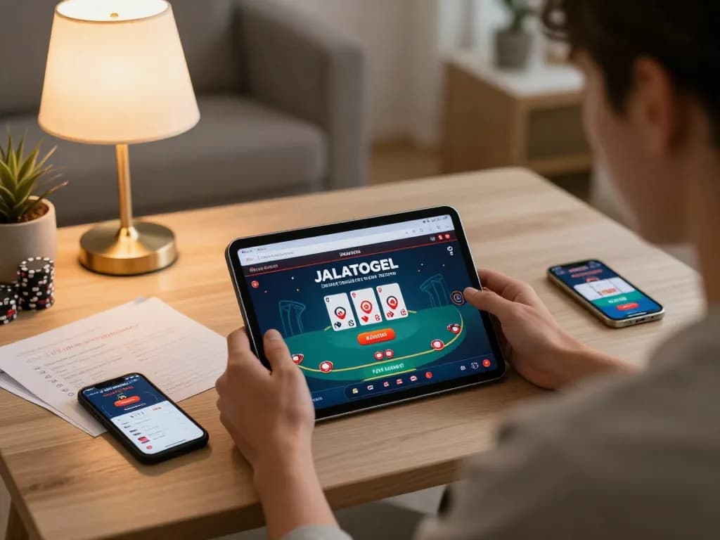 Pengalaman bermain JALATOGEL yang menarik di tablet dalam suasana rumah yang nyaman.