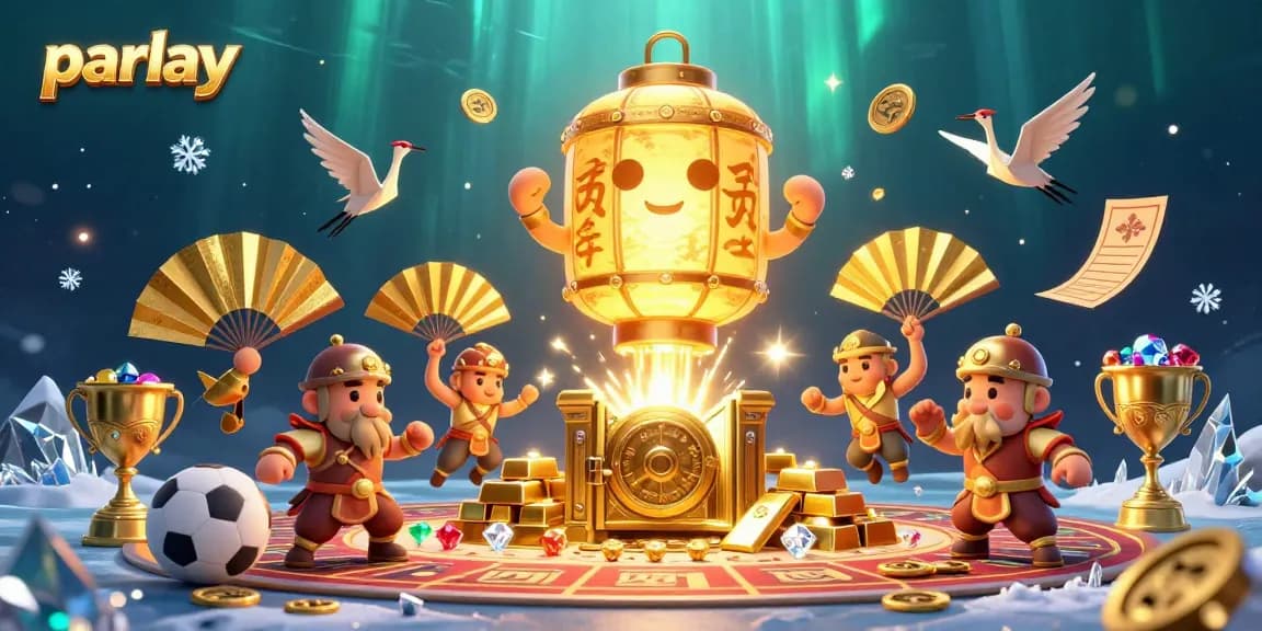 Experience the thrill of parlay betting with vibrant characters and casino elements in this captivating scene.