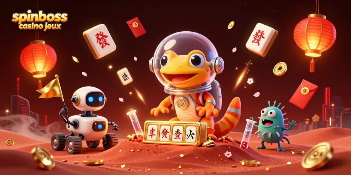 Profitez de l'univers des jeux spinboss casino jeux avec un gecko martien à la découverte d'un casino.