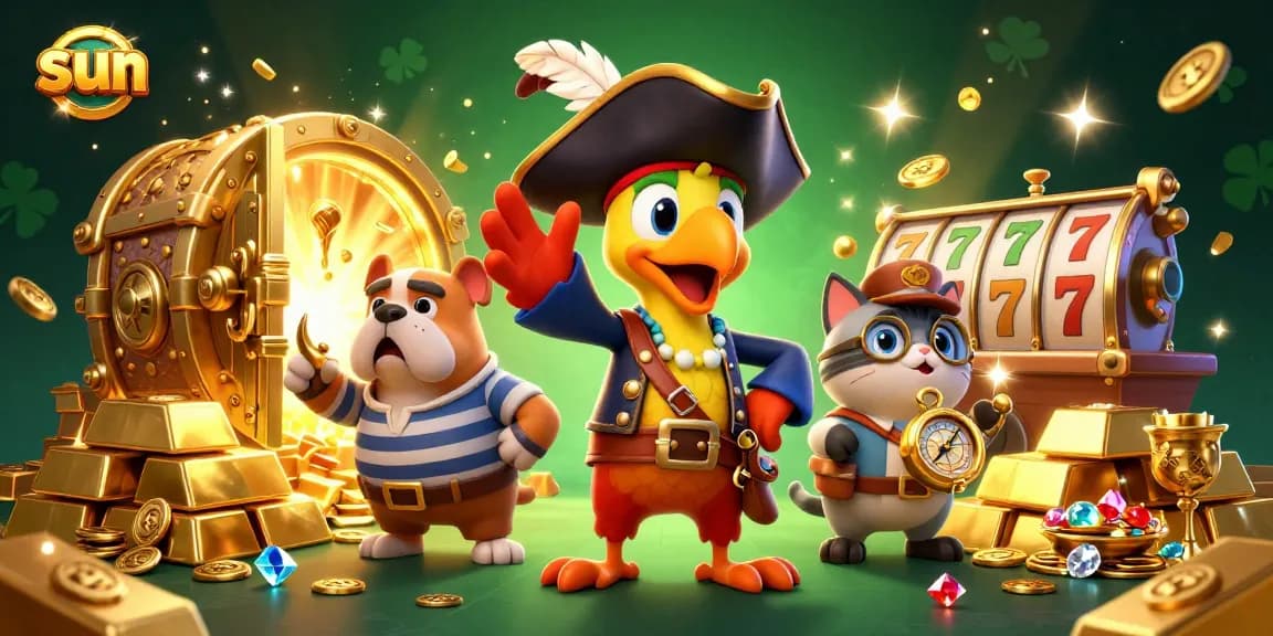 Experience sun-driven excitement at a vibrant casino with our 3D pirate scene filled with treasures.