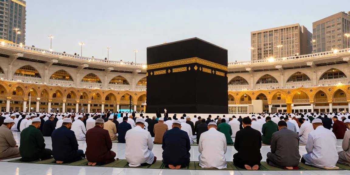 Umroh Full Ramadhan experience at Grand Mosque, stunning pilgrimage destination.