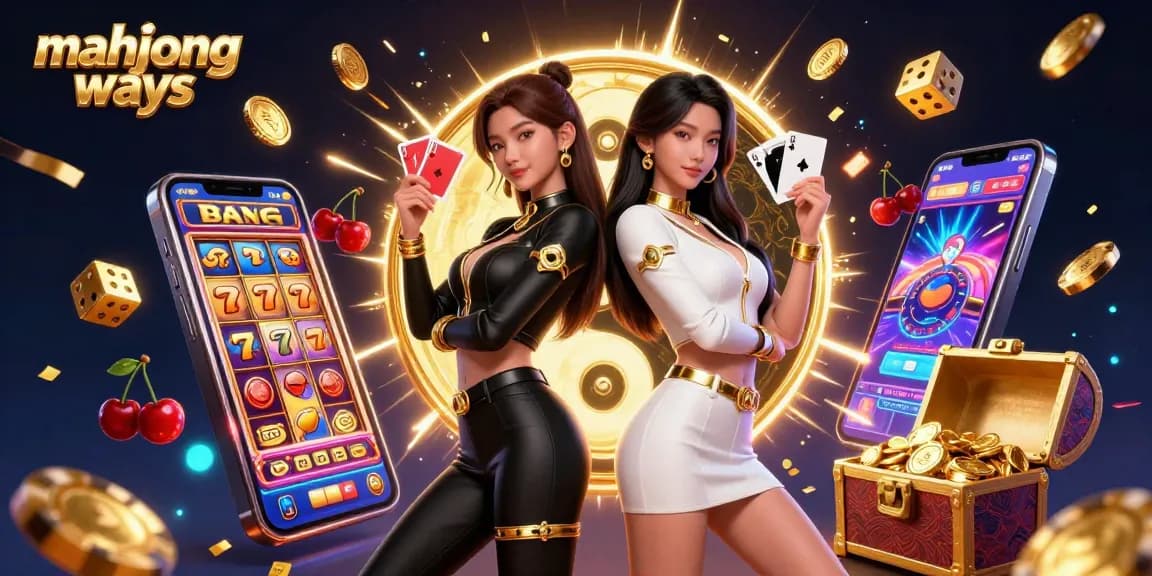 Experience winning excitement with mahjong ways in a vibrant 3D casino illustration showcasing powerful players and golden symbols.