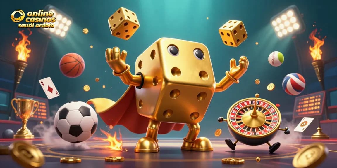 Enjoy thrilling games at online casinos Saudi Arabia with a vibrant, lively 3D casino scene.