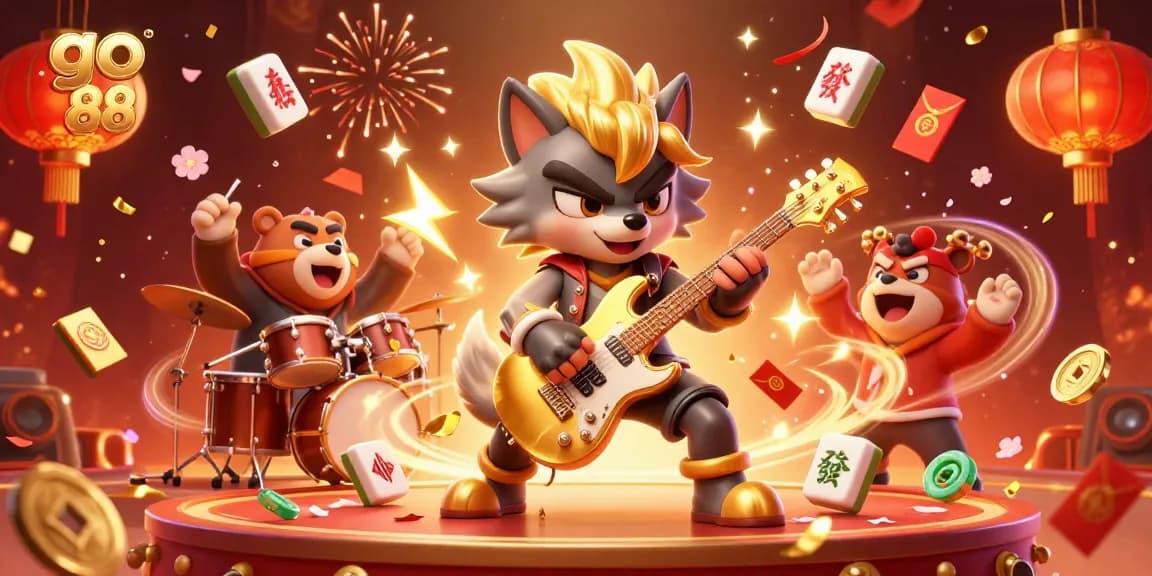 Experience the excitement of go 88 as a wolf rock star electrifies the casino stage with musical flair.