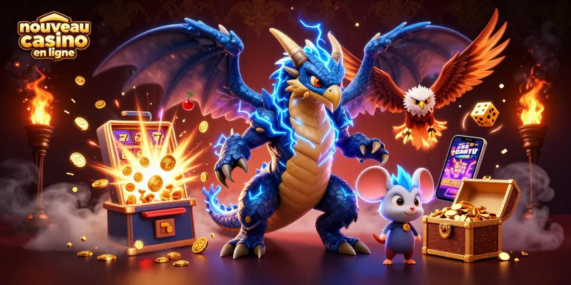 Profitez des jeux au nouveau casino en ligne avec notre dragon et nos symboles éclatants.