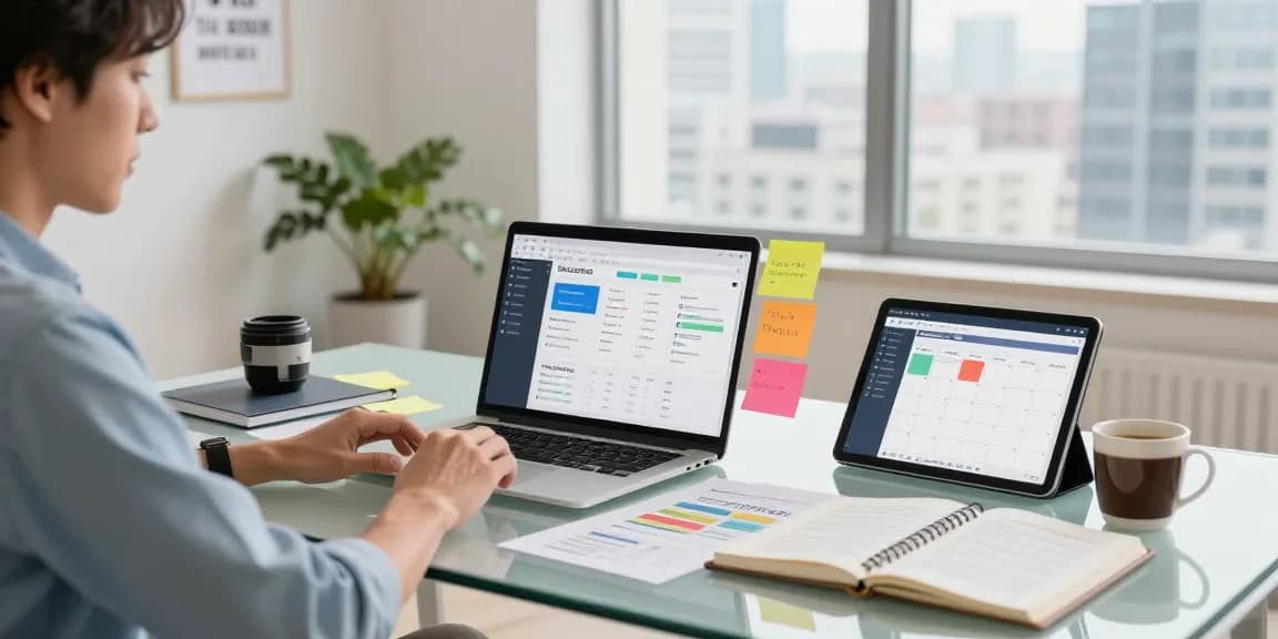 Creating quality and authority blogs in a modern digital marketing workspace.