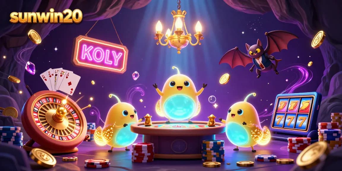 Experience the excitement of sunwin20 casino with glowing glowworms and golden casino elements.