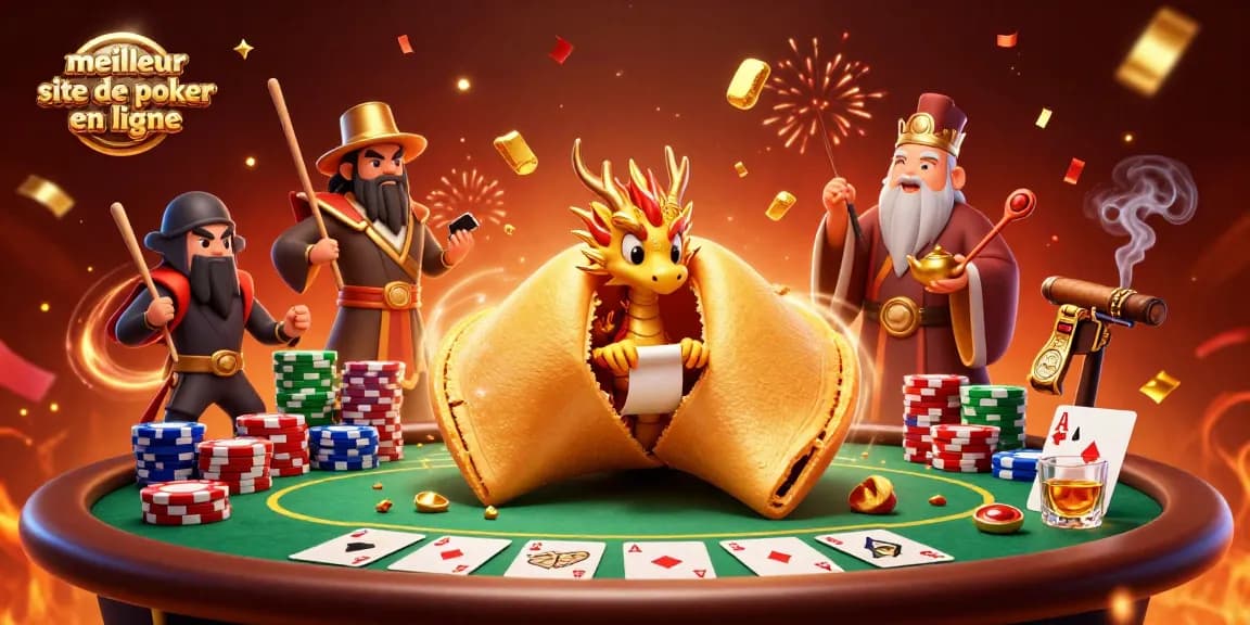 Jouez au meilleur site de poker en ligne avec des effets de carte, jetons et ambiance de casino animée.