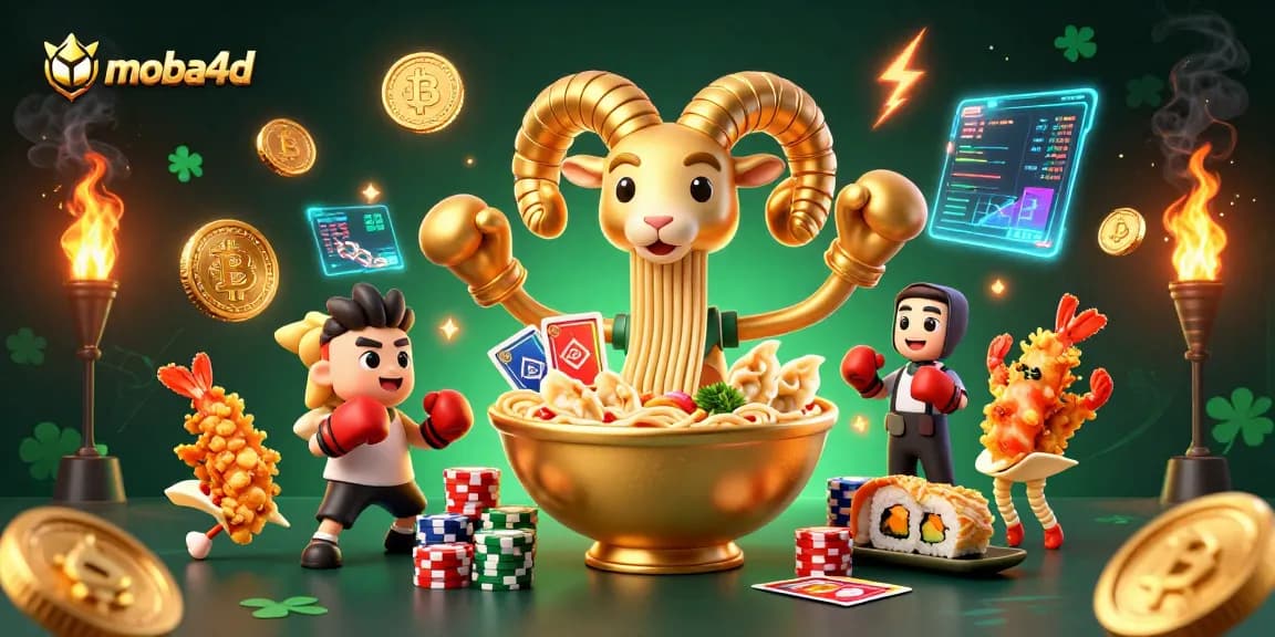 Engage with moba4d's exciting gaming scene, featuring interactive characters and cryptocurrency elements.