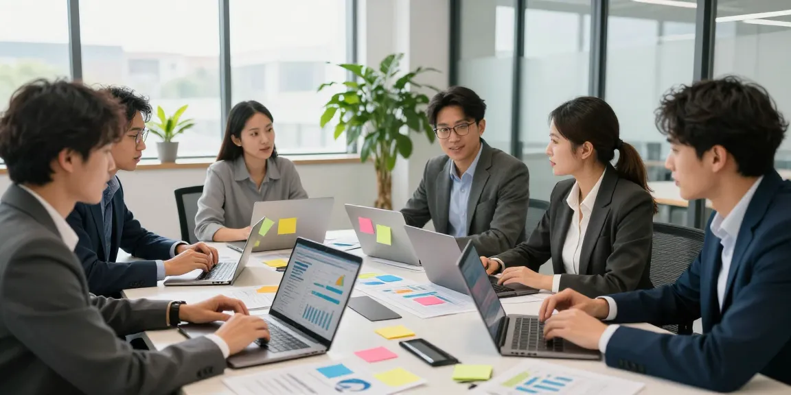 Companies driving collaboration in a modern office environment with diverse professionals working together.