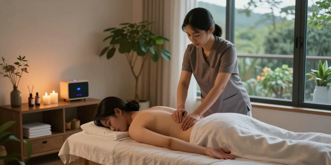 Experience premium 의정부출장마사지 in a relaxing home spa setting with soothing elements and professional care.
