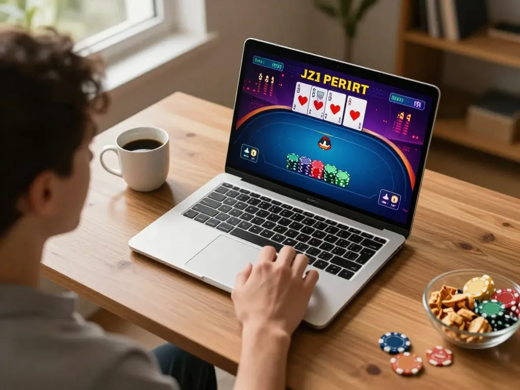 Engaged player making strategic bets in an online poker game on RR88.