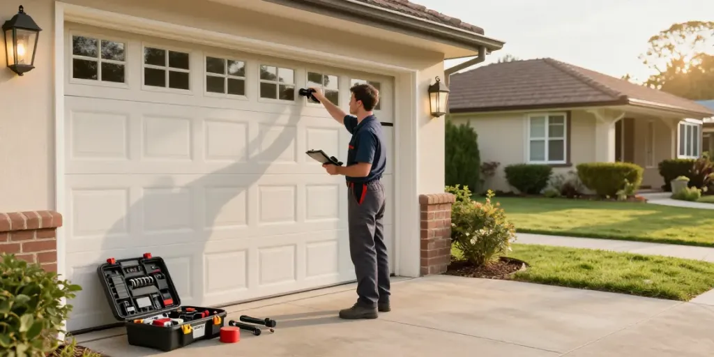 Expert garage door repair near me in Bayswater with technician fixing door.
