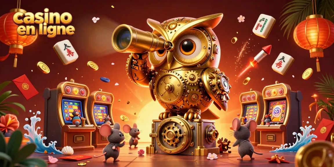 Jouer au casino en ligne avec un hibou doré et des machines à sous animées