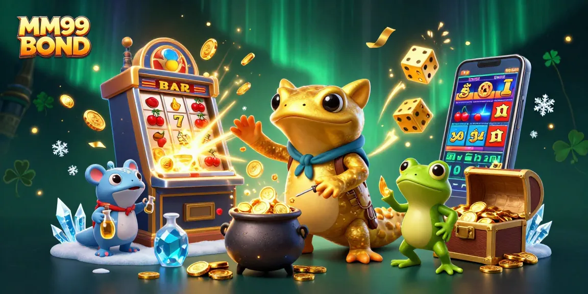 Experience the excitement of MM99 BOND with a golden salamander alchemist and vibrant casino elements.