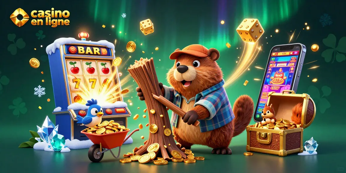 Profitez de l'expérience de casino en ligne avec un castor et ses amis qui collectent des pièces d'or.