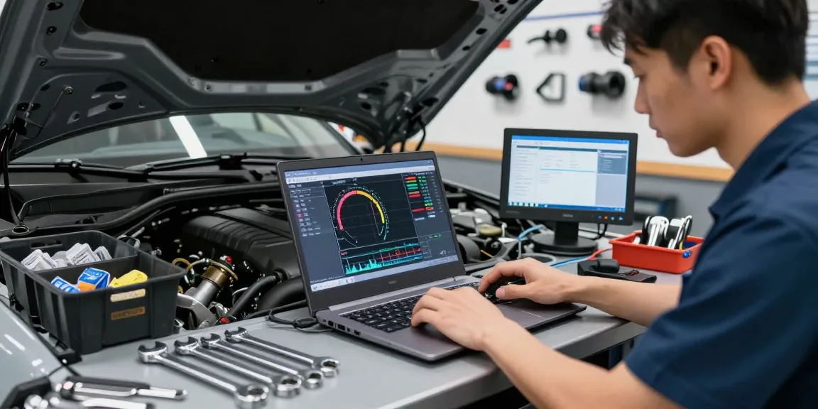 Chiptuning Hannover – Professioneller Techniker bei der Motoroptimierung in modernem Werkstattumfeld.