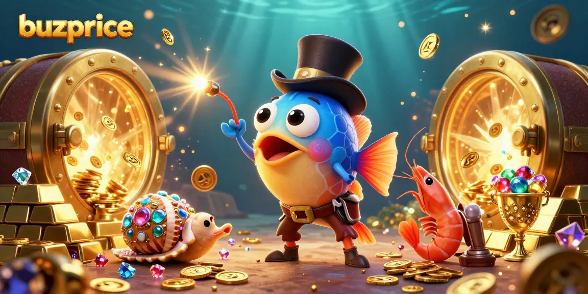 Engage with buzprice's thrilling casino adventure featuring a deep-sea anglerfish and sparkling treasure.