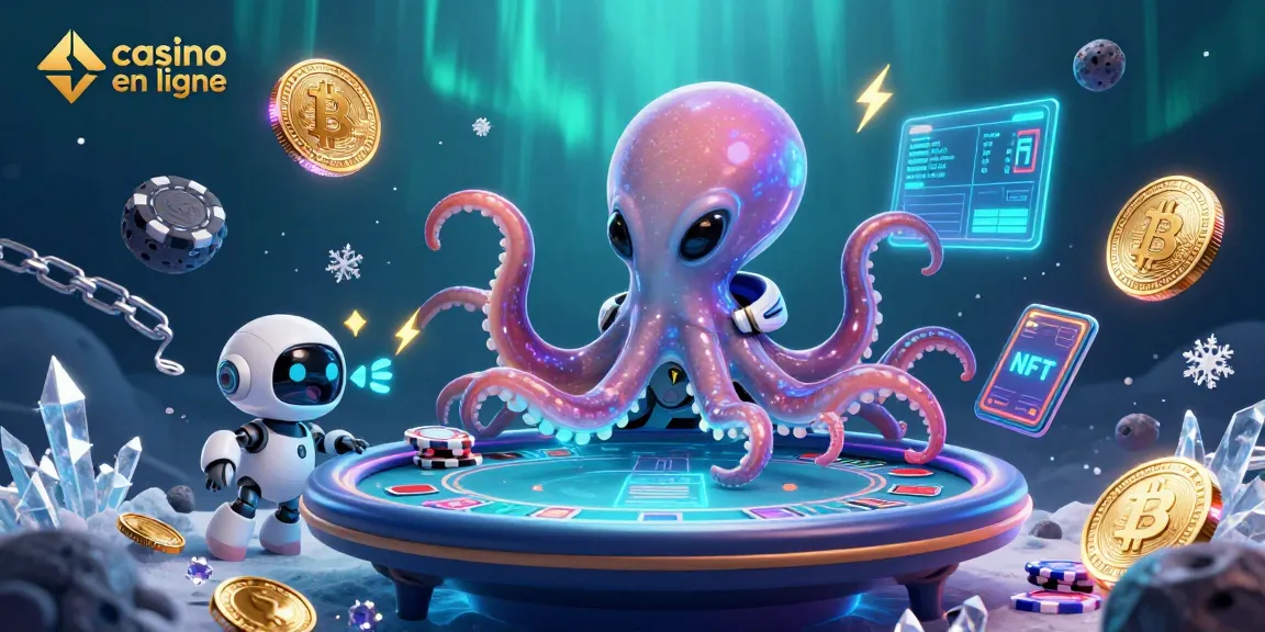 Jeu immersif au casino en ligne avec un octopus extraterrestre et des éléments de crypto-monnaies