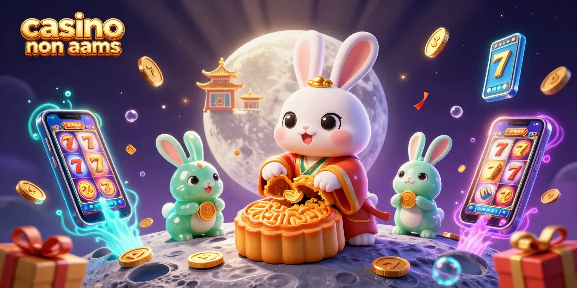 Attraversa l'universo dei casino non AAMS con la luna, dove un coniglio cattura poker chips d'oro.