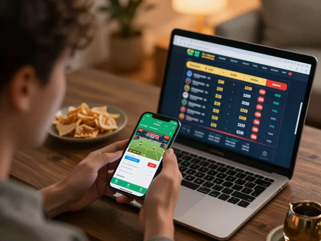 Player using jun88 mobile app for sports betting with live odds displayed