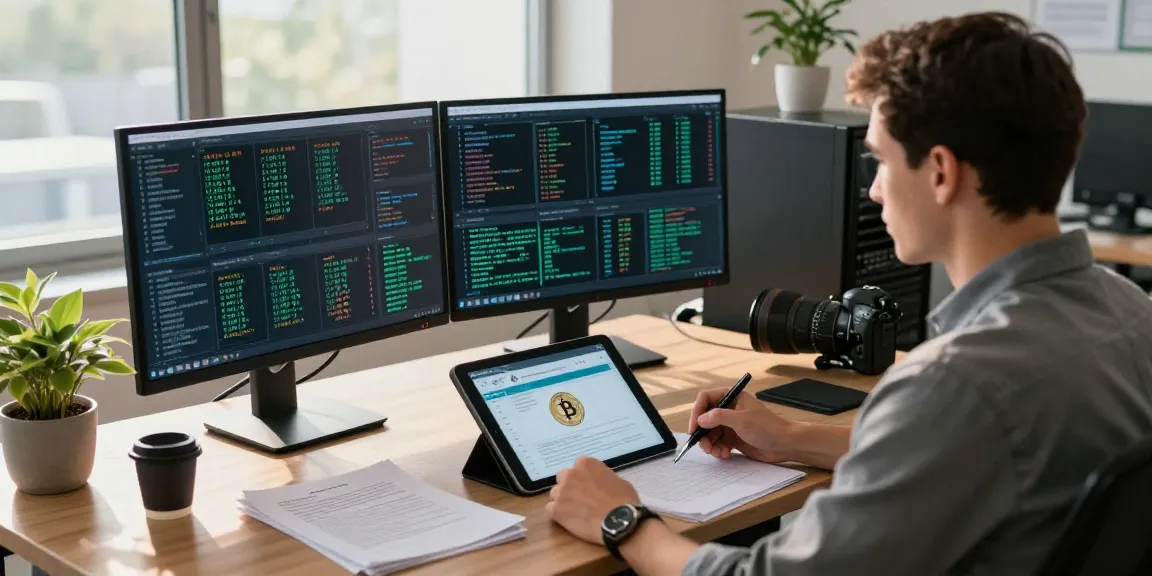 Recover stolen cryptocurrency with a cybersecurity expert analyzing blockchain data and legal documents in a modern office.
