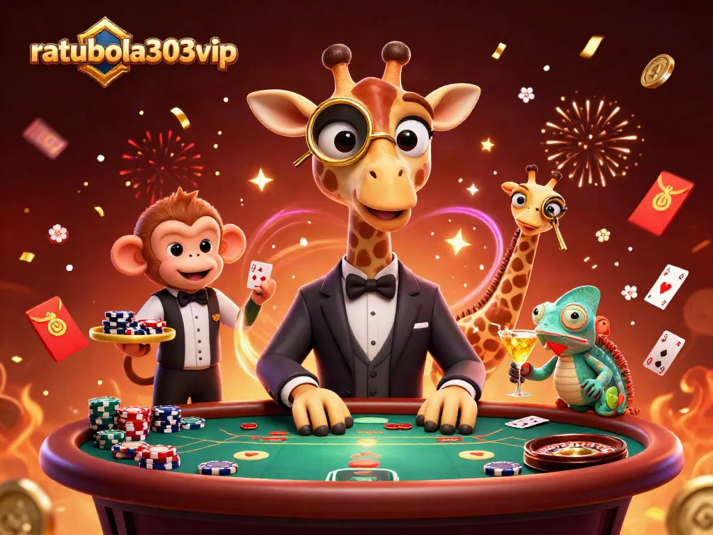 Raih kemenangan dalam permainan kasino bersama ratubola303vip dengan suasana meriah.