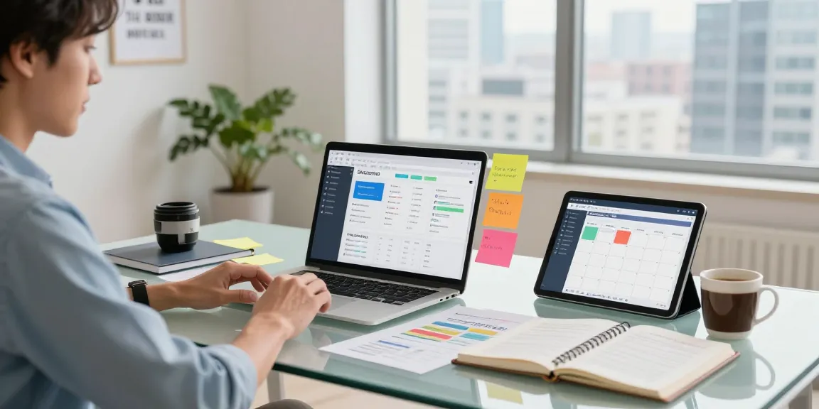 Creating quality and authority blogs in a modern digital marketing workspace.