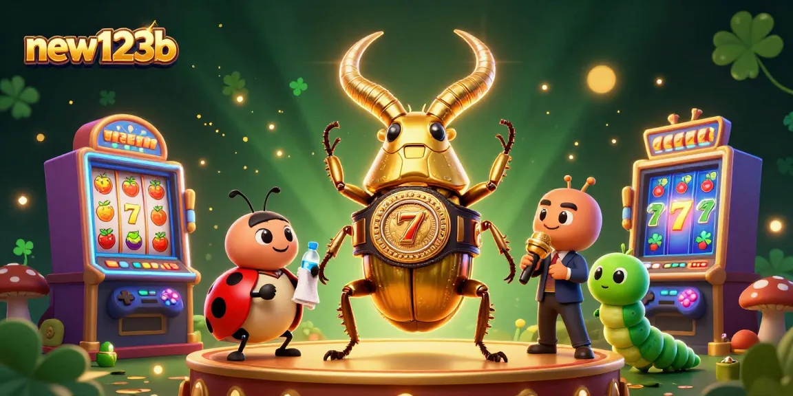 Engage in fun gaming adventures with new123b featuring lively characters amidst vibrant casino visuals.