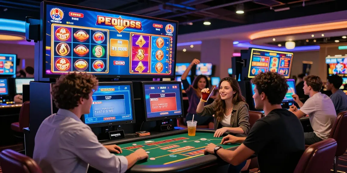 Exciting gaming experience at online casinos that accept credit cards, showcasing players enjoying games in a vibrant casino atmosphere.