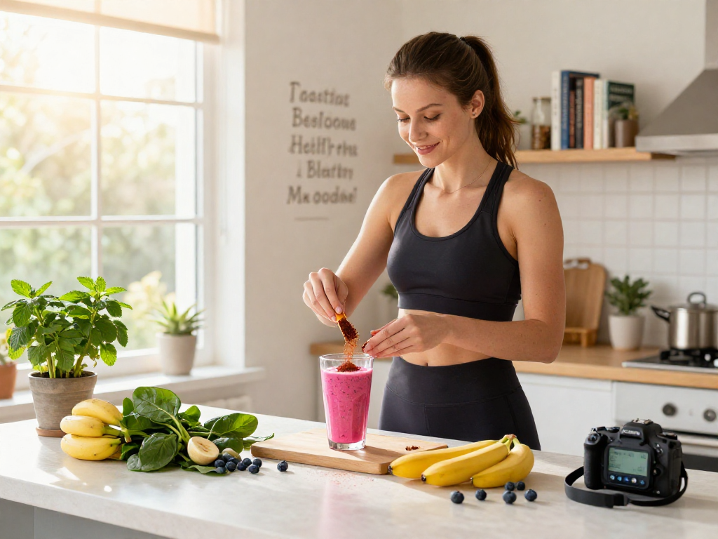 Astaxanthin supplement Canada blended in a smoothie with fresh ingredients promoting health.