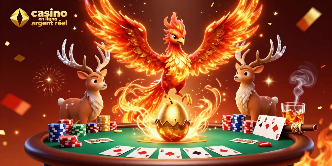 Exploration des jeux de casino en ligne argent réel avec une scène dynamique de personnages fantastiques.