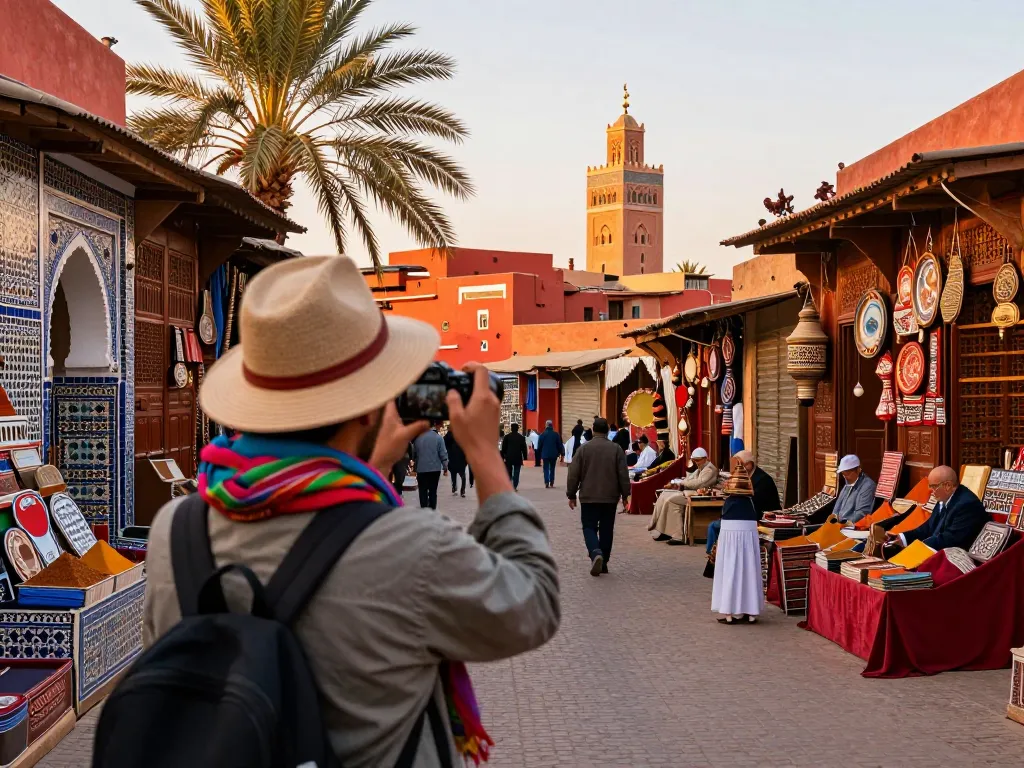 Experience the vibrant streets of Marrakech with a Morocco travel agency, exploring markets and capturing local culture.
