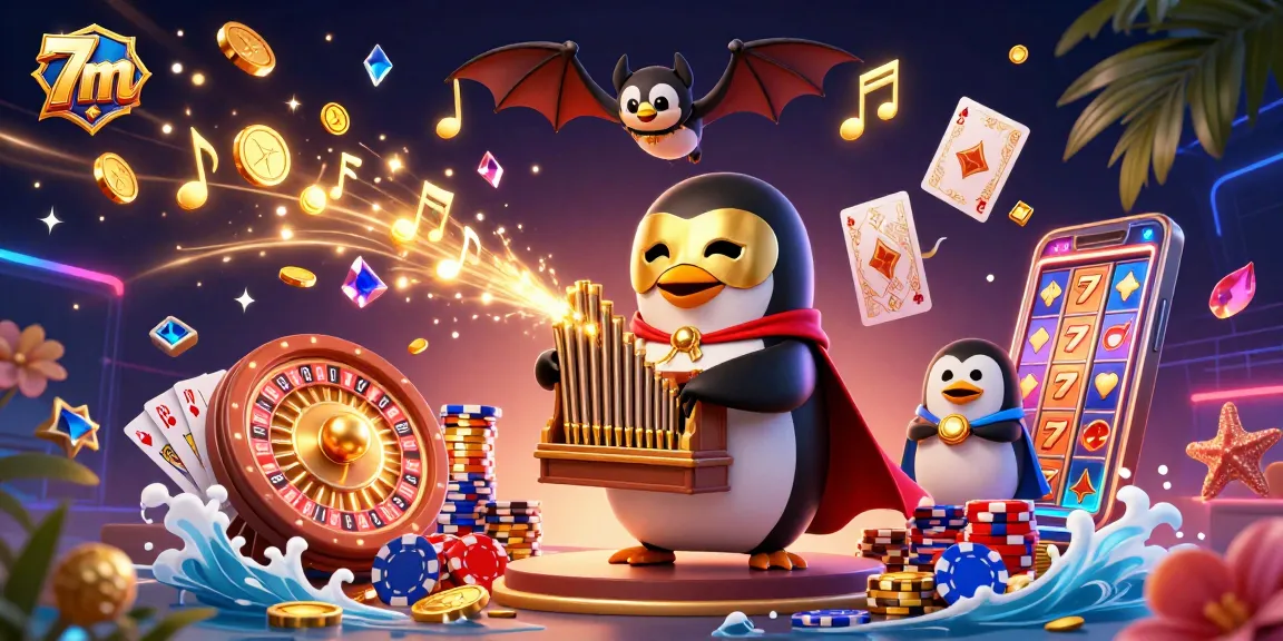 Experience thrilling gameplay at 7m with a dazzling casino scene featuring striking characters and elements.