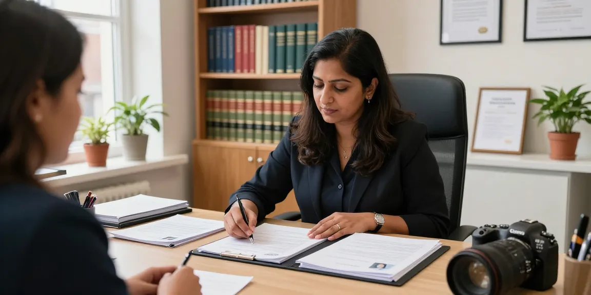 Notary public in Nottingham providing professional service to a client in a welcoming office setting