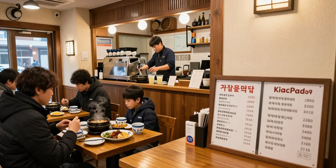 Discover Sangbong-dong Korean café ambiance featuring password entry details and promotional discounts.