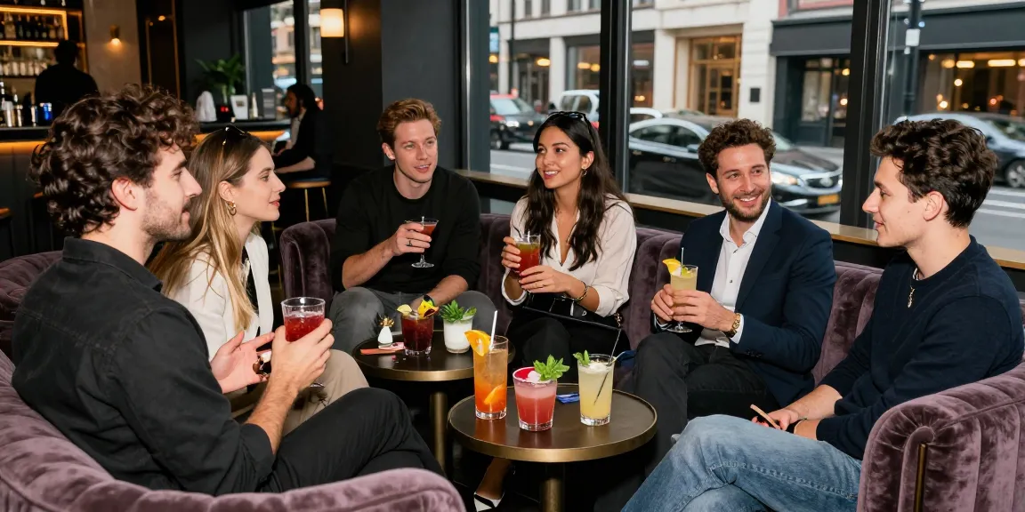 Rokok88 lively cocktail lounge, young adults enjoying vibrant nightlife with stylish drinks and social interactions