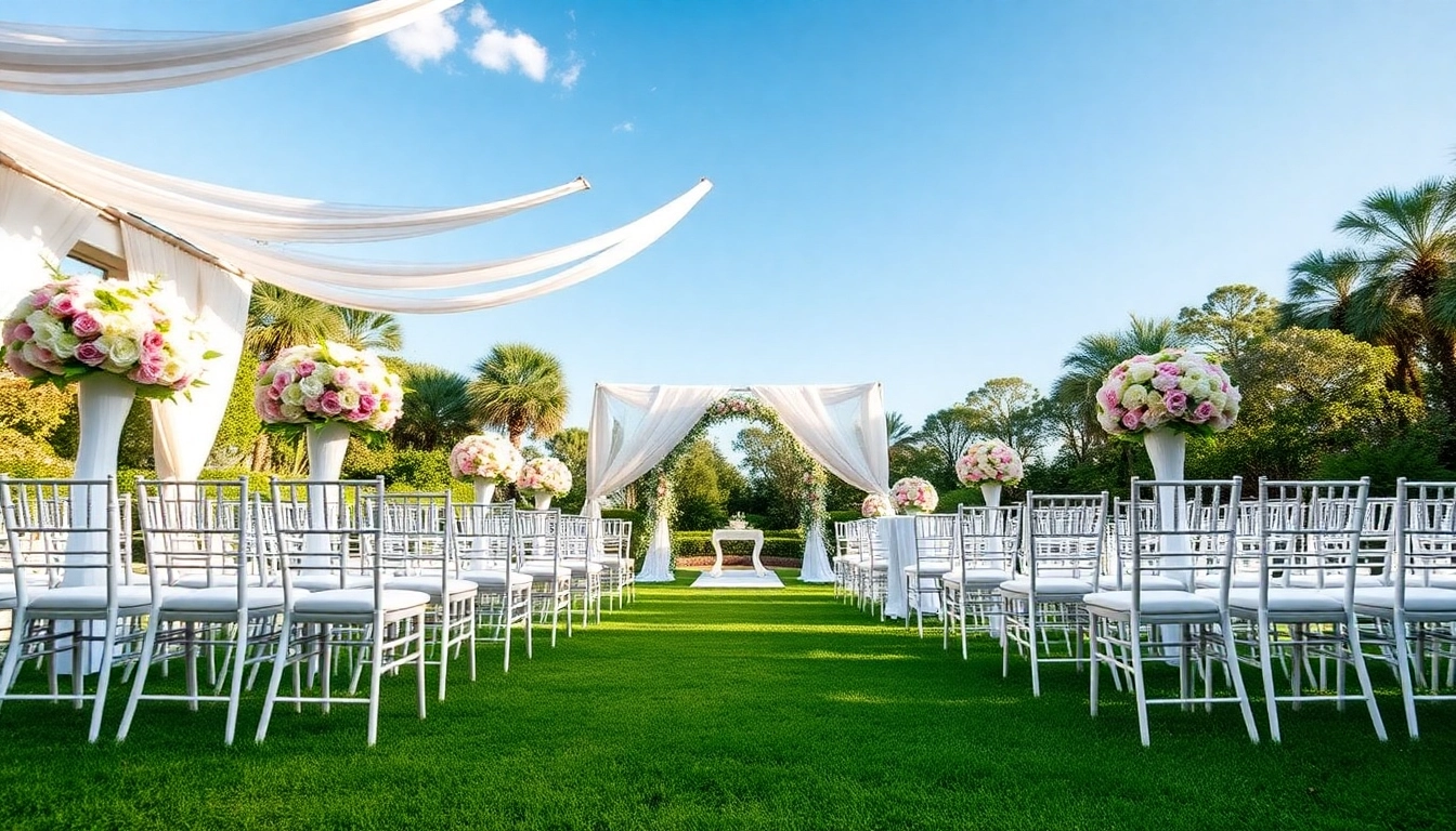 Stunning view of the Best Wedding Venue Jacksonville, featuring elegant outdoor wedding setup.