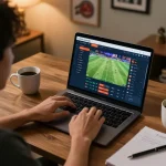 A user analyzing betting odds on tylekeonhacai88 in a cozy home setting