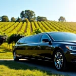 Experience a luxurious wine tour limo service in front of a stunning vineyard.