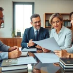 Engaging estate planning consultation featuring real-time document discussions and analysis.