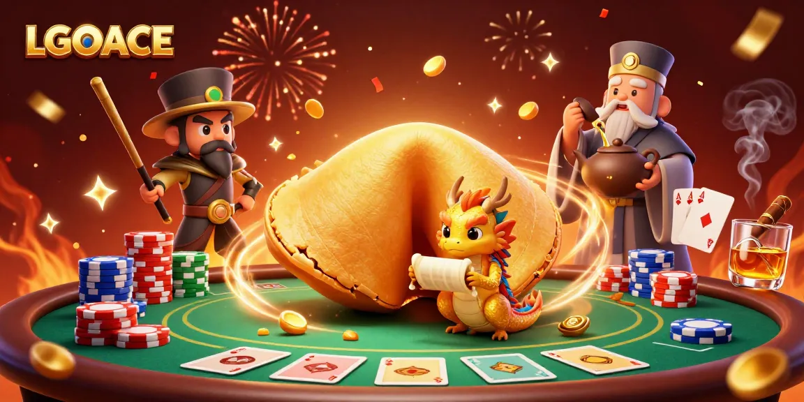 LGOACE showcases a vibrant casino-themed illustration with dragons and gold in action.