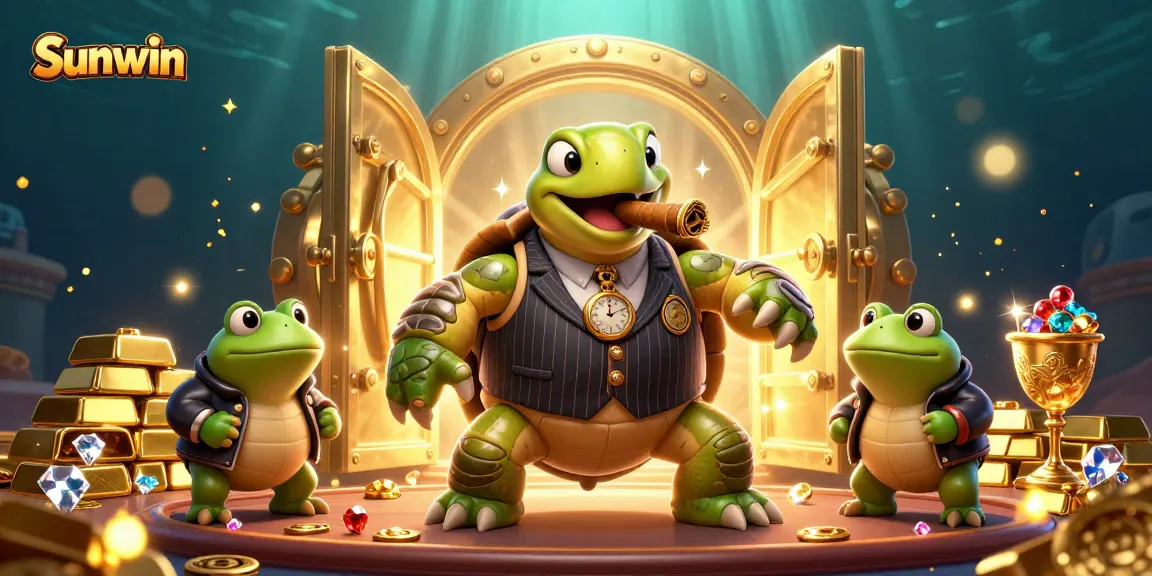 Win big with Sunwin in this vibrant 3D illustration showcasing a captivating casino scene.