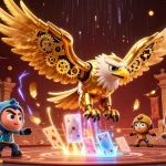 Engage with LGODEWA's electrifying gaming experience featuring golden eagle and dynamic casino elements.