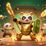 Înfruntă emoția casino online cu panda de aur într-o arenă plină de spectators.