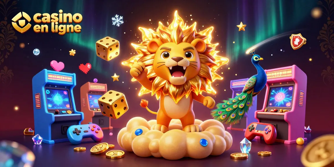 Casino en ligne illustrant une expérience de jeu immersive avec des personnages colorés et des éléments de jeux divers.