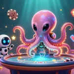 Experience the vibrant games at lolajack casino with an alien octopus and arcade gaming dynamic.