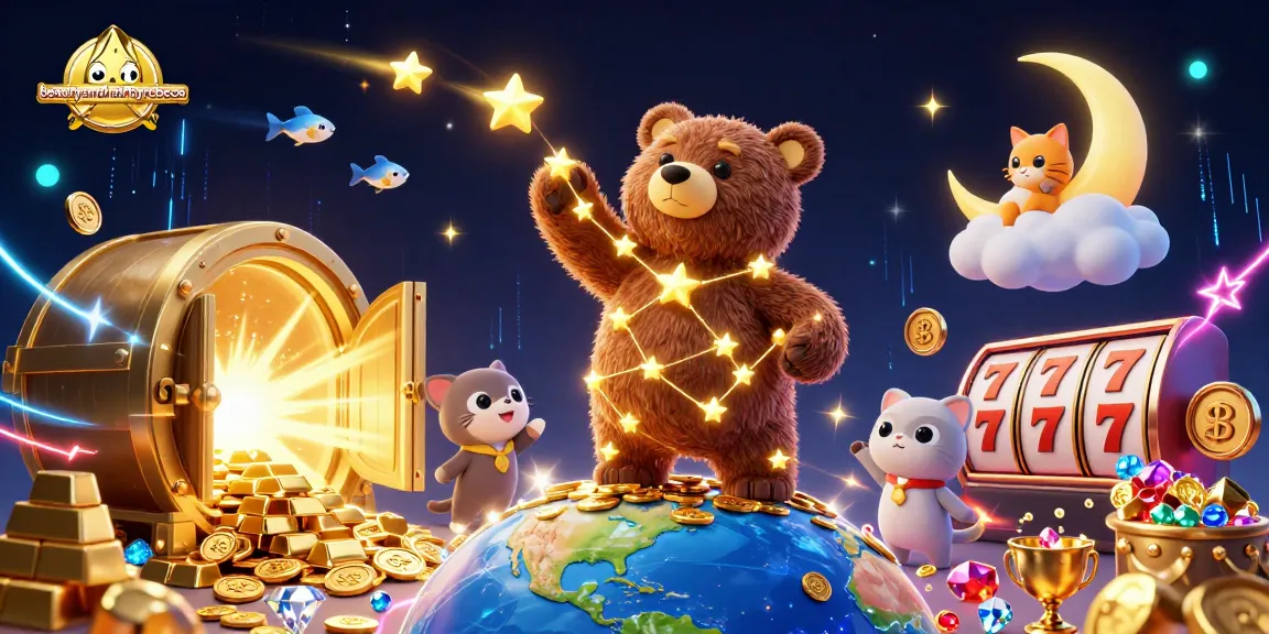 Menangkan jackpot di beautyandhairbyrebecca dengan bear bintang dan elemen kasino yang menarik!