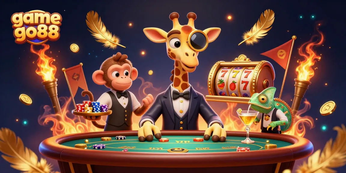 Experience the excitement of game go88 with a vibrant 3D casino illustration featuring captivating characters.