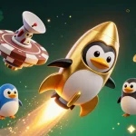 Experience the cosmic adventure as the mpo500 penguin navigates through the galaxy of online casino treasures.